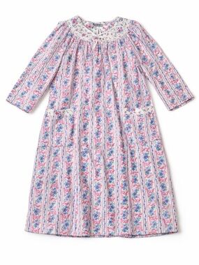 Vintage Vandemere Girls Flannel Nightgown Floral Cottagecore Prairie Sleep L